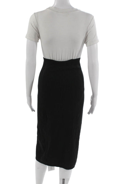 Free People Womens Straight Pencil Black Cotton Skirt Size XS