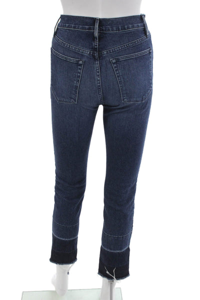3x1 NYC Womens Cropped High Rise Blue Cotton Blend Jeans Size 25