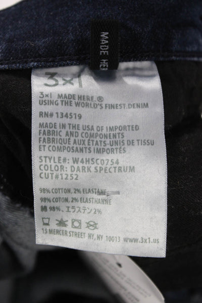 3x1 NYC Womens Cropped High Rise Blue Cotton Blend Jeans Size 25