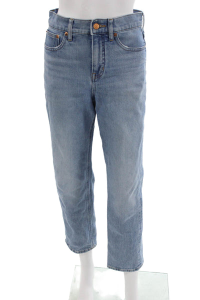 J Crew Women Tapered Jeans Blue High Rise Cotton Size 25