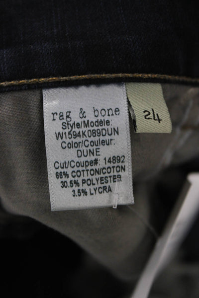 Rag & Bone Jean Womens Flared Jeans Blue Cotton Blend Mid Rise Button Size 24