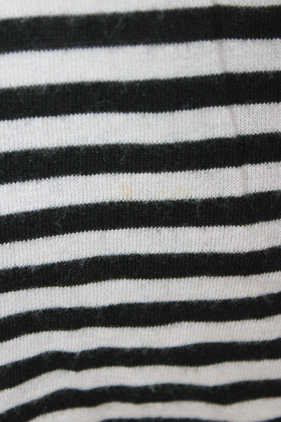 Vince Womens Black Merino Wool Striped Pullover Sweater Crew Neck Size 2XS