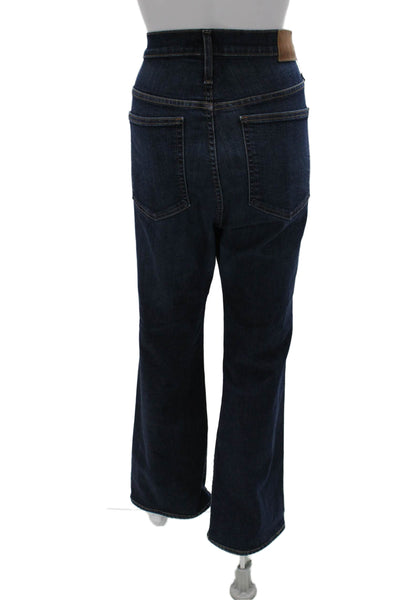 J Crew Women Flared Blue High Rise Jeans Button Size 33