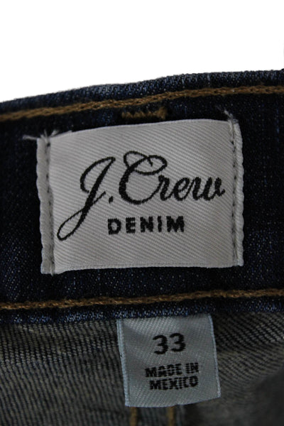 J Crew Women Flared Blue High Rise Jeans Button Size 33