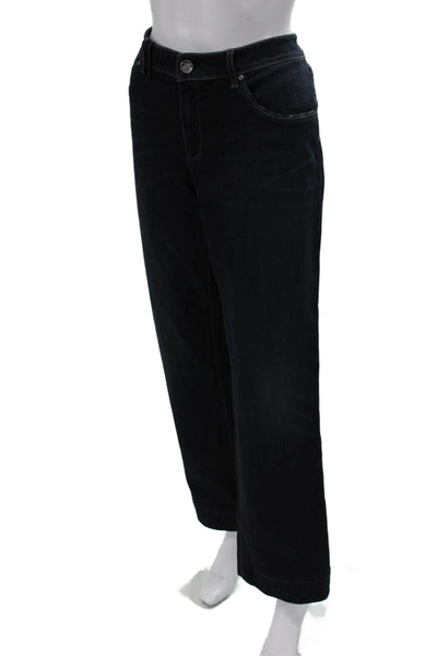 Elie Tahari Womens Blue Straight Jeans High Rise Cotton Zip Size 14