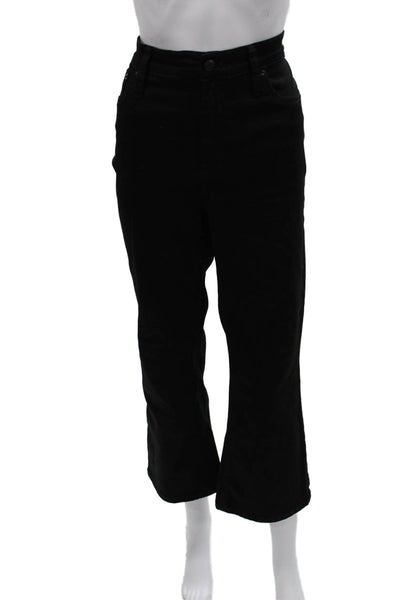 J Crew Womens Cropped Black Cotton Blend Mid Rise Jeans Inseam 26 Size 32