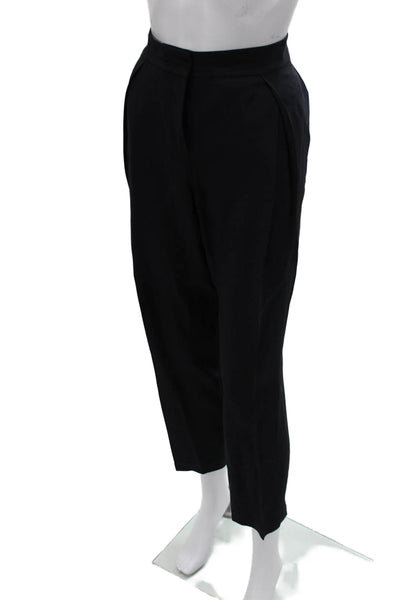 Akris Punto Women Slacks Pants Black Viscose Zip Size 14