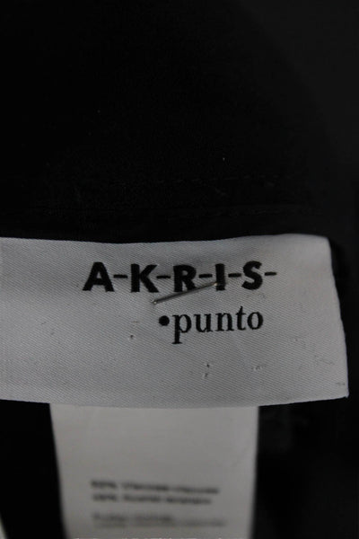 Akris Punto Women Slacks Pants Black Viscose Zip Size 14