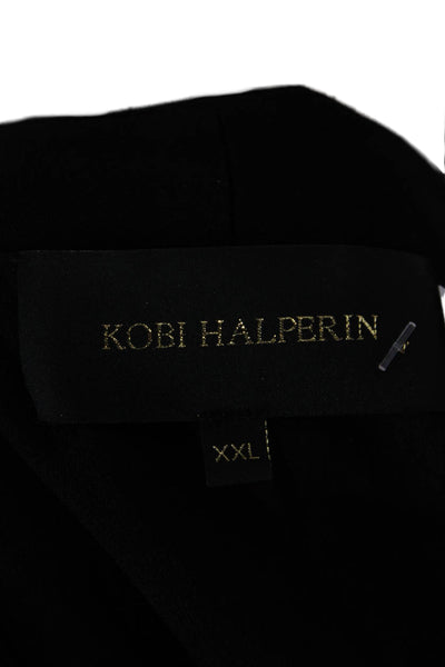 Kobi Halperin Womens Black Basic Jacket Viscose Long Sleeve Size 2XL