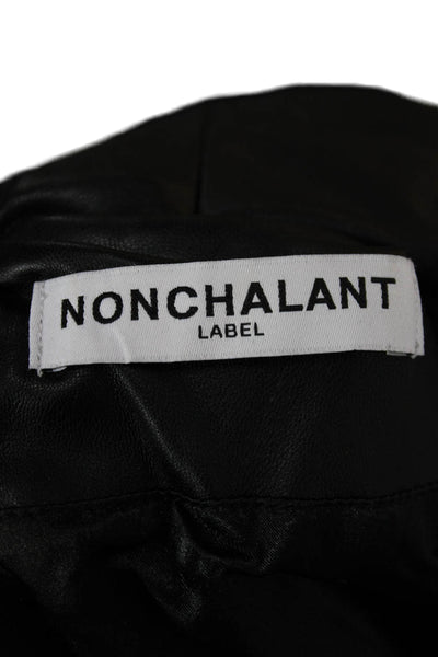Nonchalant Label Womens One Piece Bodysuit Black V Neck Long Sleeve Size XS