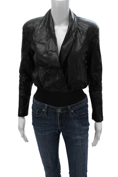 Nonchalant Label Women One Piece V Neck Long Sleeve Black Polyester Size XS