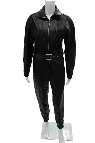 Nonchalant Label Women Jumpsuit Black Collared Long Sleeve Size XS