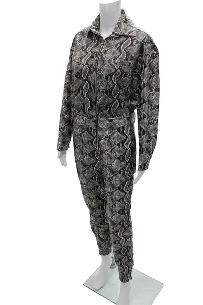 Nonchalant Label Women Jumpsuit Multicolor Animal Print Zip Size XS
