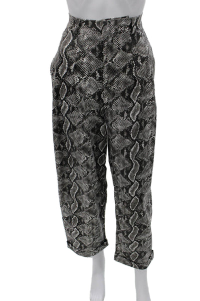 Nonchalant Label Womens Cropped Animal Print Multicolor Polyester Pants Size S