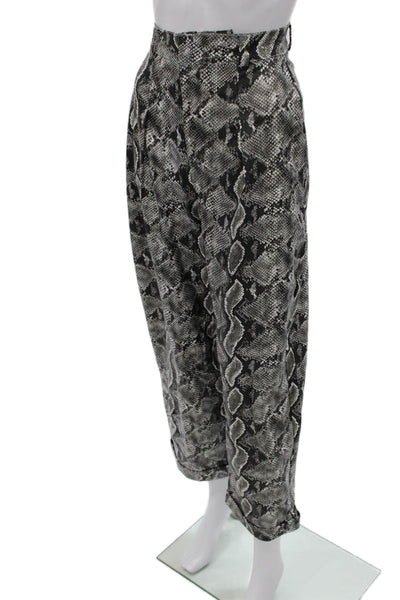 Nonchalant Label Womens Cropped Animal Print Multicolor Polyester Pants Size S