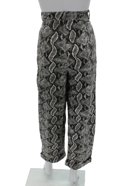 Nonchalant Label Womens Cropped Animal Print Multicolor Polyester Pants Size S