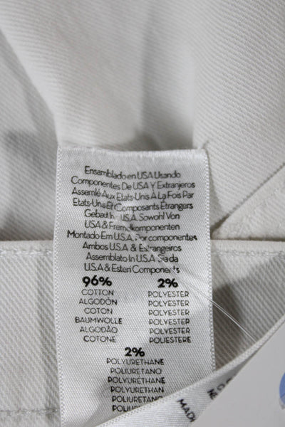 Mother Womens Cropped Jeans White High Rise Button Cotton Size 26