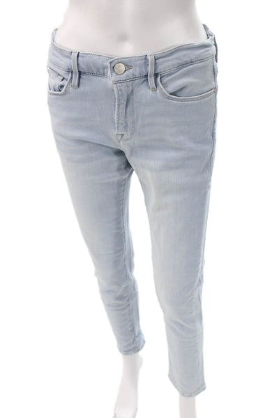 Frame Women Skinny Jeans Blue Cotton High Rise Button Size 27
