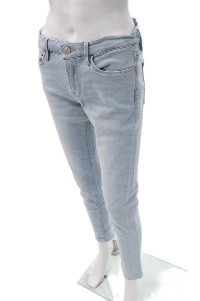 Frame Women Skinny Jeans Blue Cotton High Rise Button Size 27