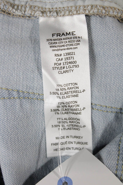 Frame Women Skinny Jeans Blue Cotton High Rise Button Size 27