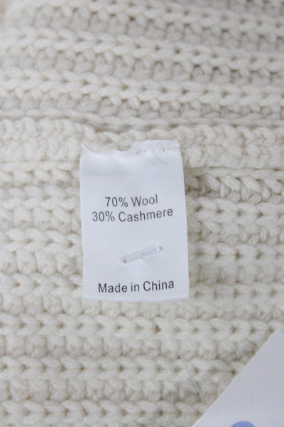 La Ligne Womens Wool Pullover Mock Neck Ivory Long Sleeve Size S