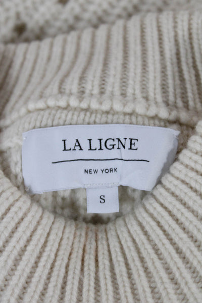 La Ligne Womens Wool Pullover Mock Neck Ivory Long Sleeve Size S