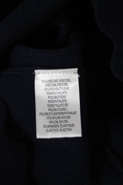 Minnie Rose Womens Basic Blue Viscose Sleeveless Tank Round Neck Size XS