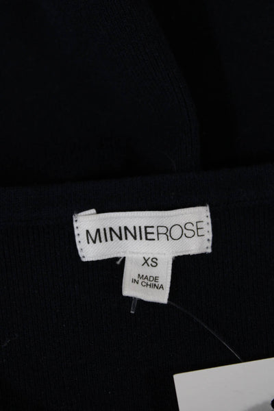 Minnie Rose Womens Basic Blue Viscose Sleeveless Tank Round Neck Size XS
