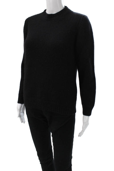 Belstaff Womens Black Wool Blend Crew Neck Pullover Long Sleeve Size L