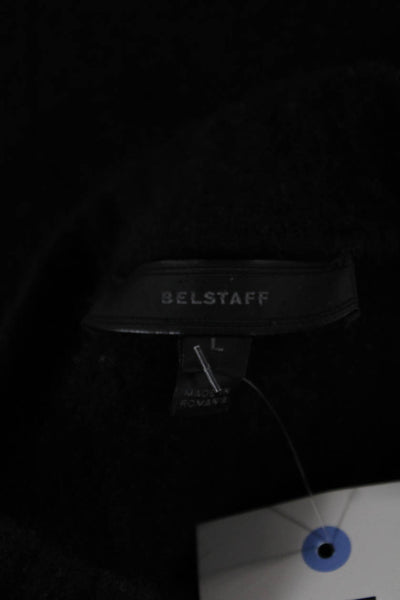 Belstaff Womens Black Wool Blend Crew Neck Pullover Long Sleeve Size L