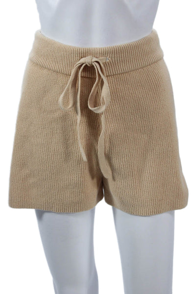 ALC Womens Sweat Shorts Beige Drawstring Cotton Size XS