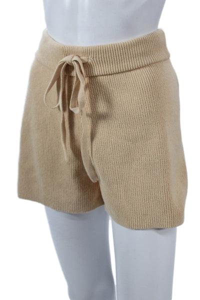 ALC Womens Sweat Shorts Beige Drawstring Cotton Size XS