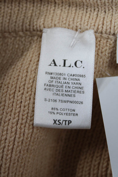 ALC Womens Sweat Shorts Beige Drawstring Cotton Size XS