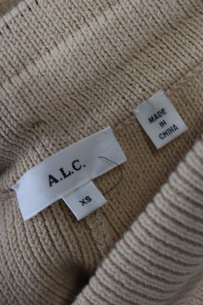 ALC Womens Sweat Shorts Beige Drawstring Cotton Size XS