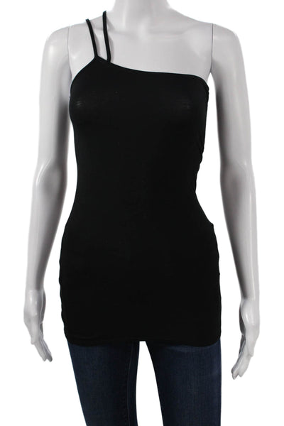 Helmut Women One Shoulder Micro Modal Tunic Black Sleeveless Size PP