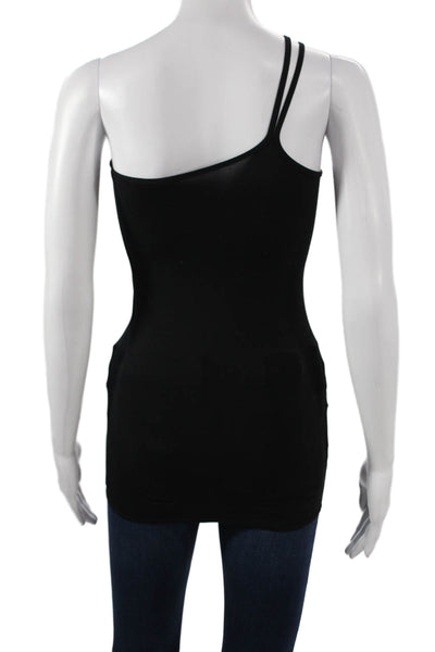 Helmut Women One Shoulder Micro Modal Tunic Black Sleeveless Size PP