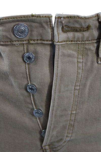 Re/Done Womens Straight Jeans Beige Mid Rise Inseam 26 Size 24