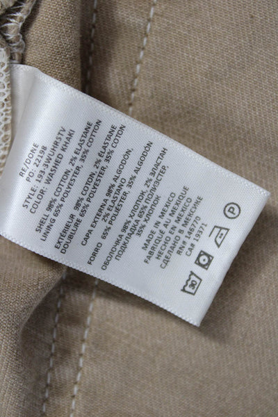 Re/Done Womens Straight Jeans Beige Mid Rise Inseam 26 Size 24