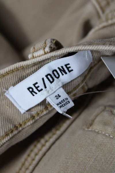 Re/Done Womens Straight Jeans Beige Mid Rise Inseam 26 Size 24