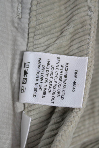 Amo Women Cropped Beige Cotton Pants Button Inseam 26 Size 24