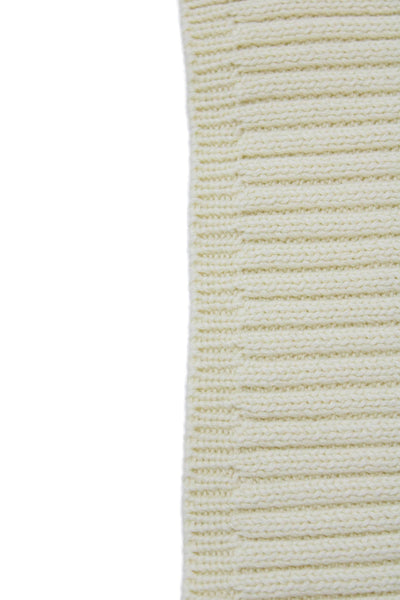De Rococo Womens Cotton Ribbed Knit Neck Scarf Cream Size 84X9"