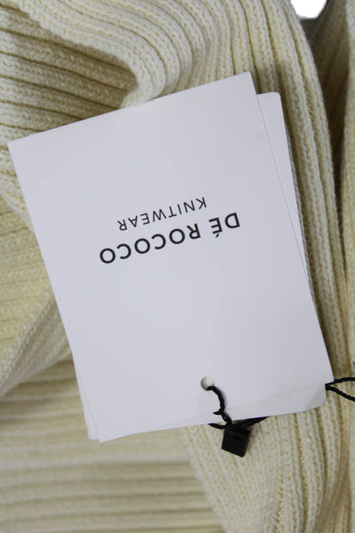 De Rococo Womens Cotton Ribbed Knit Neck Scarf Cream Size 84X9"