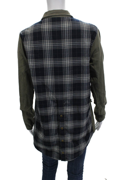 Jet John Eshaya Womens Military Jacket Green Cotton Button Size S