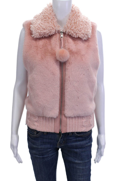 Pearly Gates Womens Pink Polyester Sleeveless Vest Zip Size 0