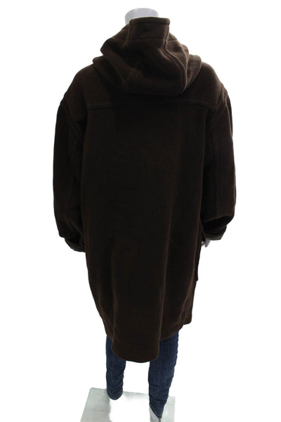 Saint James Unisex Overcoat Brown Wool Buckle Solid Size 42