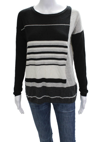 Vince Womens Black Striped Merino Pullover Sweater Size XS
