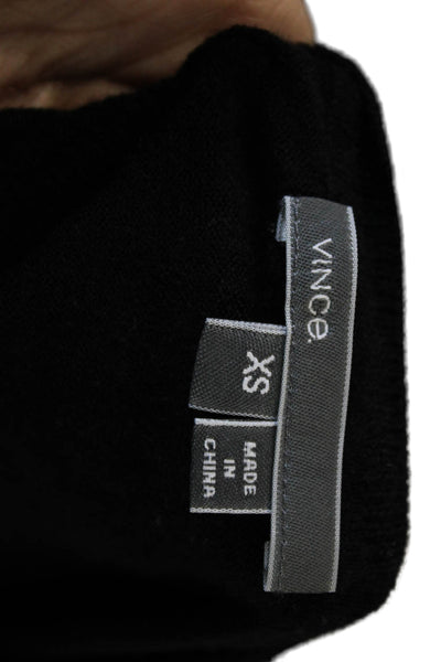 Vince Womens Black Striped Merino Pullover Sweater Size XS