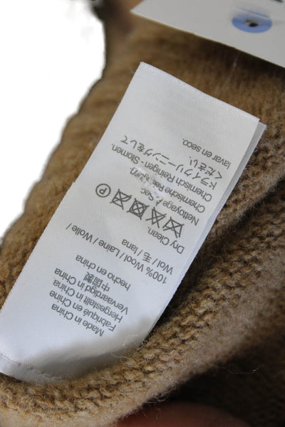 J Crew Womens Pullover Beige Wool Striped Crew Neck Long Sleeve Size L