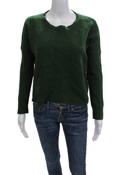 Tsumori Chisato Womens Green Wool Pullover Sweater Roundneck Long Sleeve Size 3