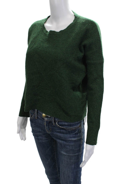 Tsumori Chisato Womens Green Wool Pullover Sweater Roundneck Long Sleeve Size 3